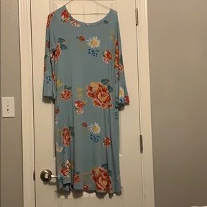 Agnes and Dora knit dress with ruched sleeves